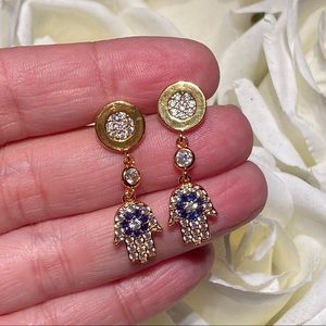 Gorgeous hamsa evil eye earrings
